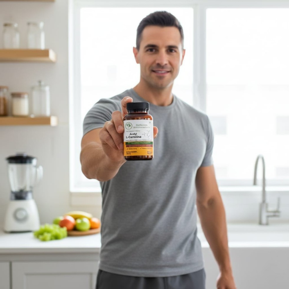 Customer holding product bottle